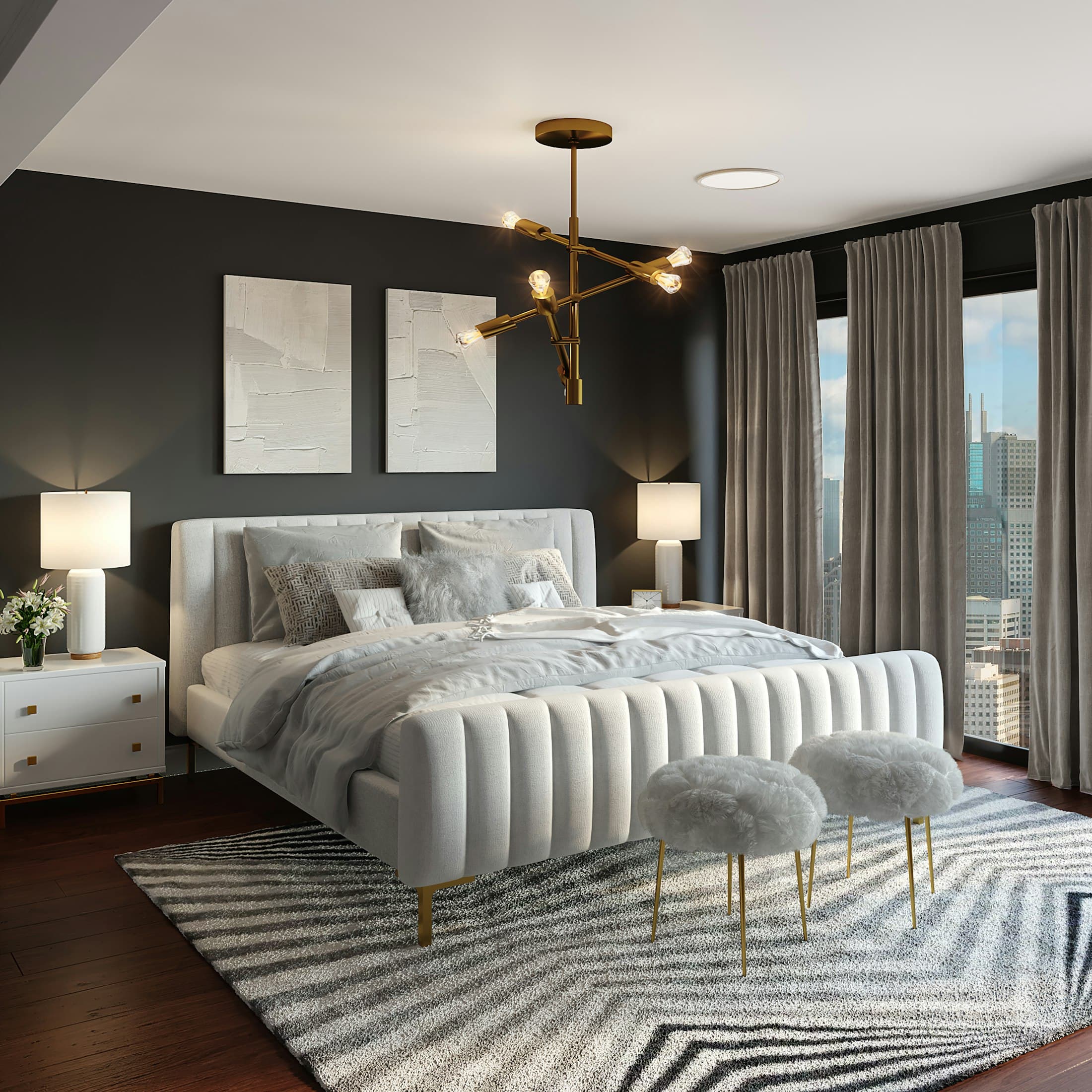 Finished master bedroom ready for move-in
